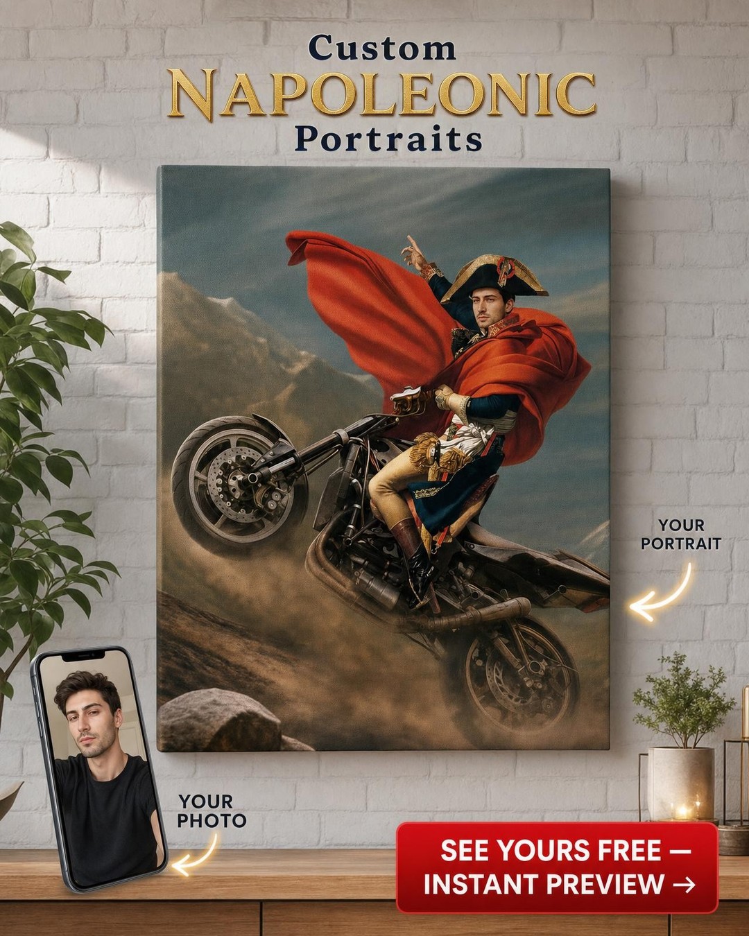 Napoleonic Military Portrait Custom Gift