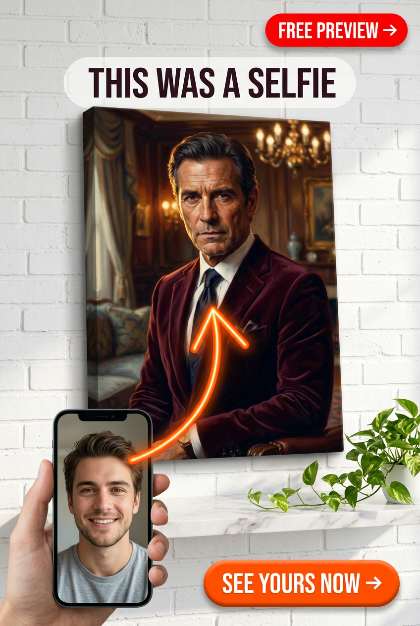 Custom Royal Man Portrait — Regal Canvas from Photo