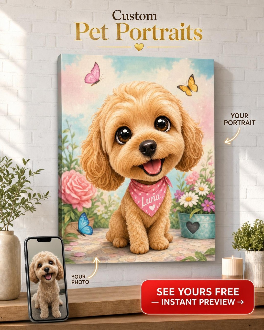 Whimsical Dog Caricature Art from Photo