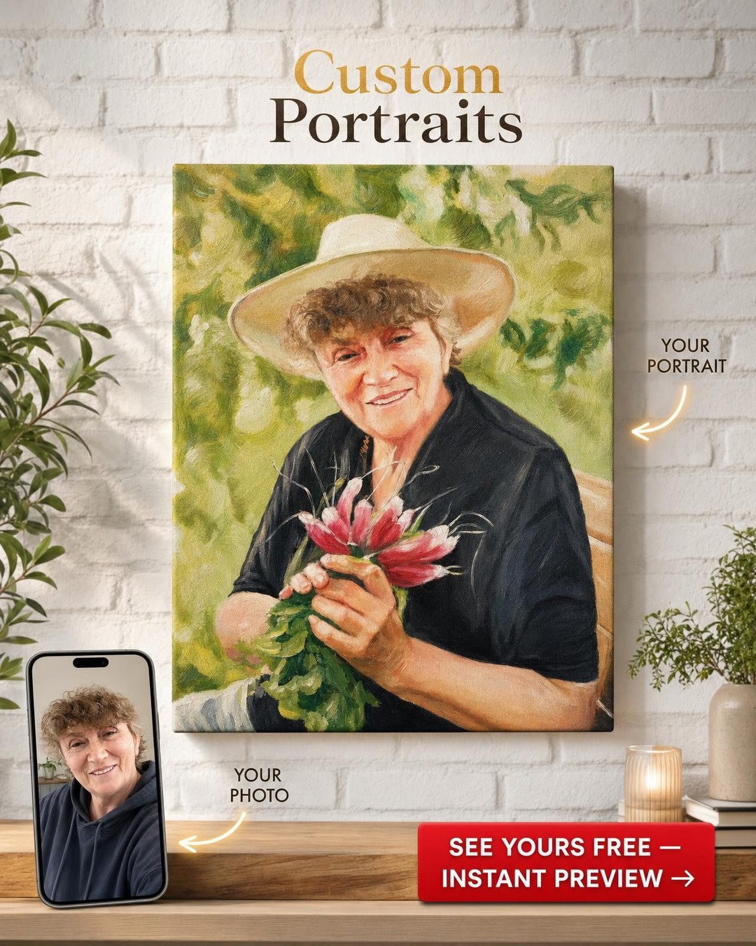 Custom Portrait from Photo | Personalized Canvas Gift