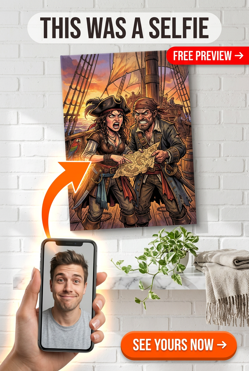 Spersonalizowany Portret Pirate Map Squabble