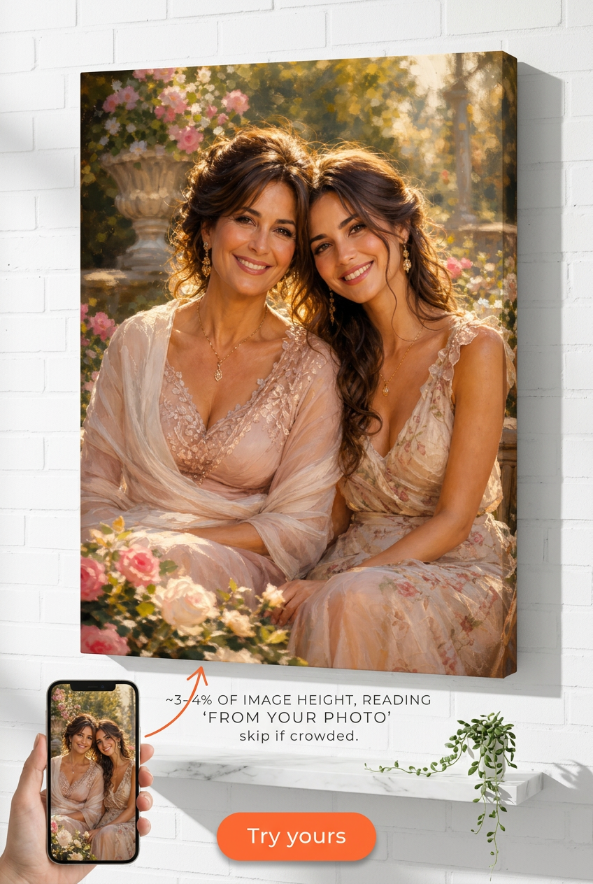 Gifts for Mother in Law — Elegant Mother-Daughter Duo Canvas from Photo