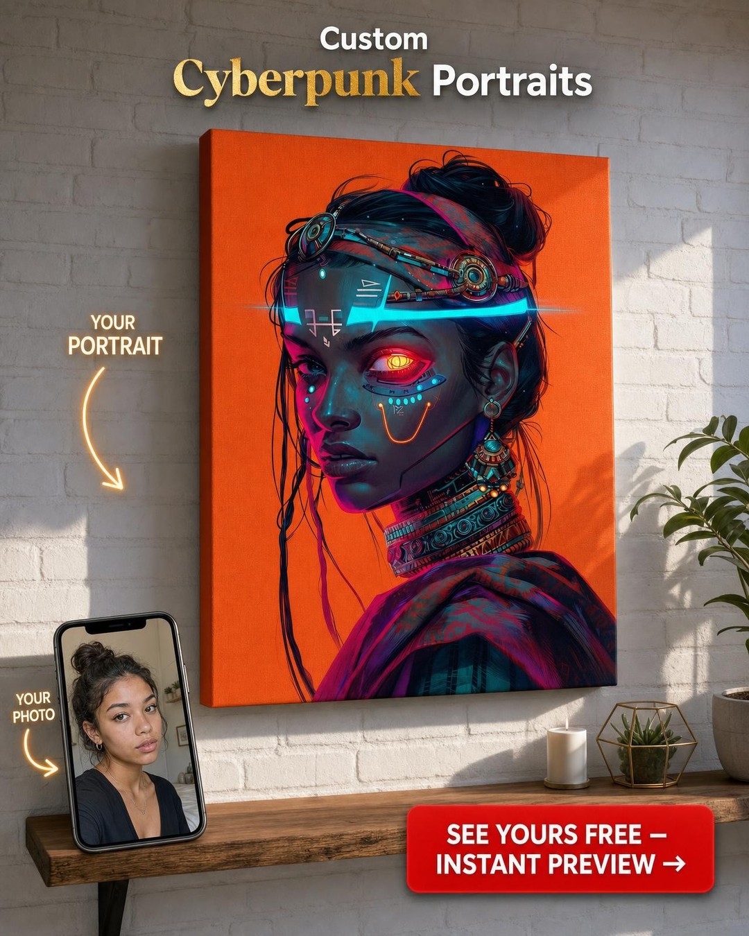 Custom Portrait from Photo | Personalized Canvas Gift