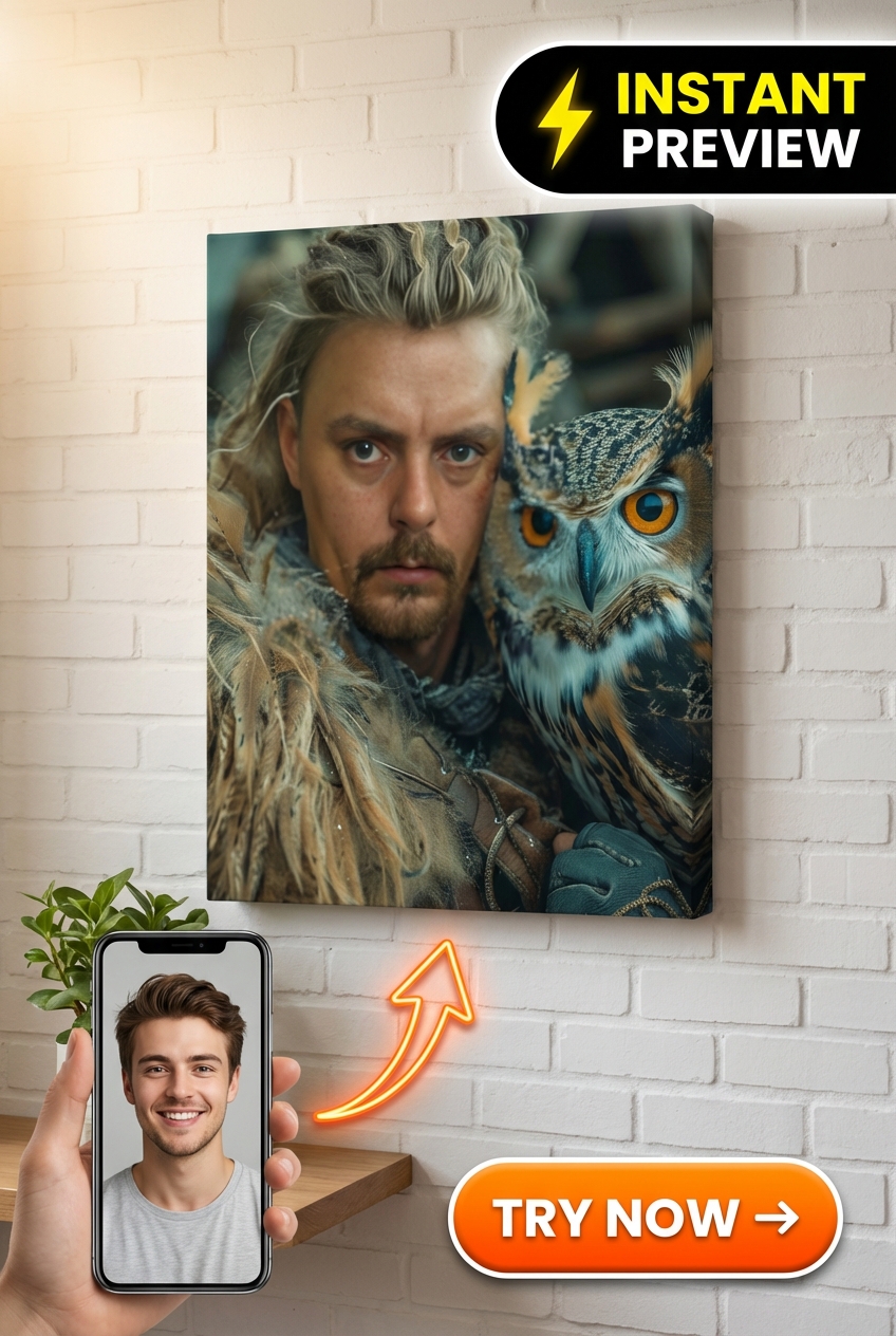 Viking Custom Portrait from Photo | Personalized Gift for Him