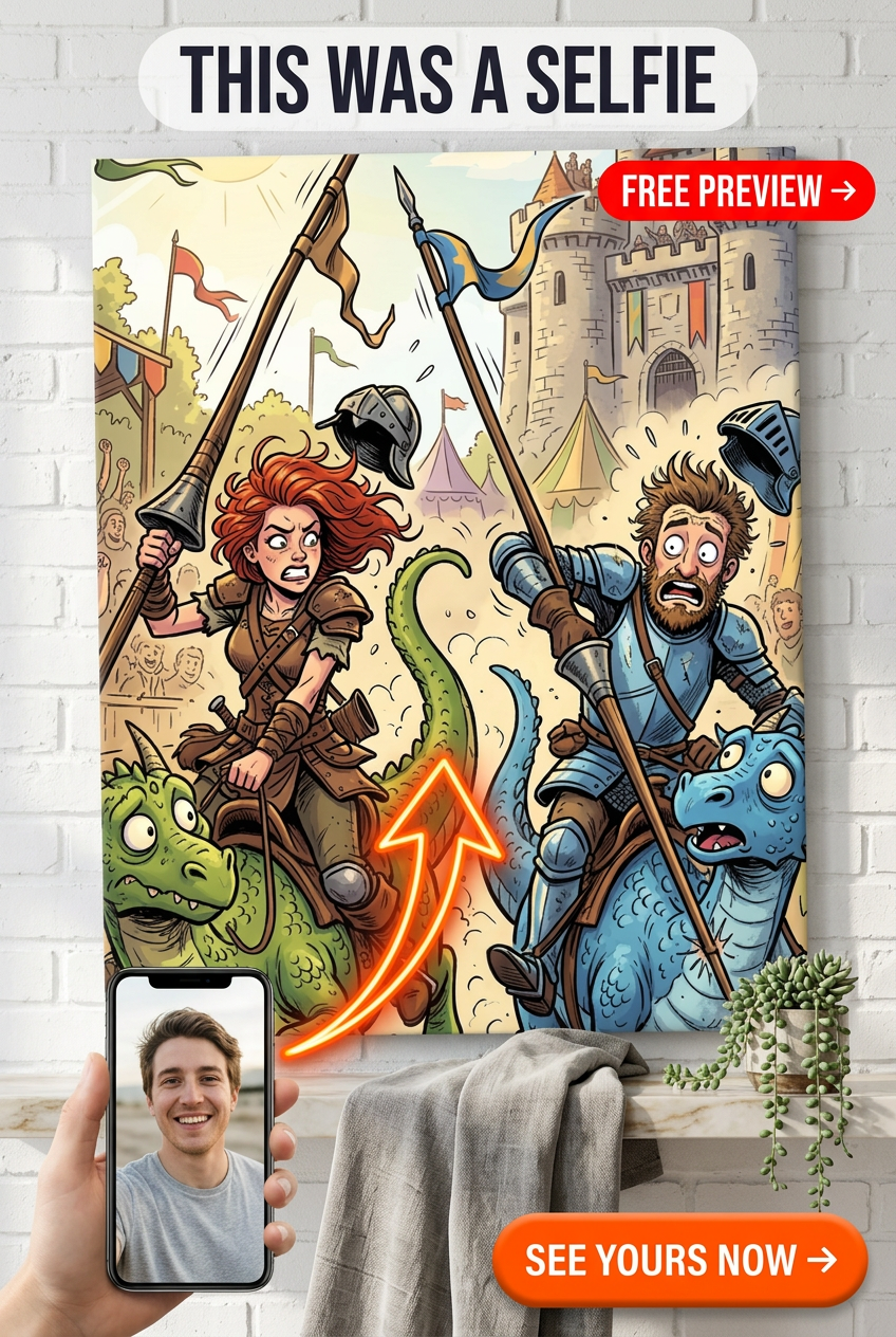 Portrait personnalisé Joute de Dragon Maladroit