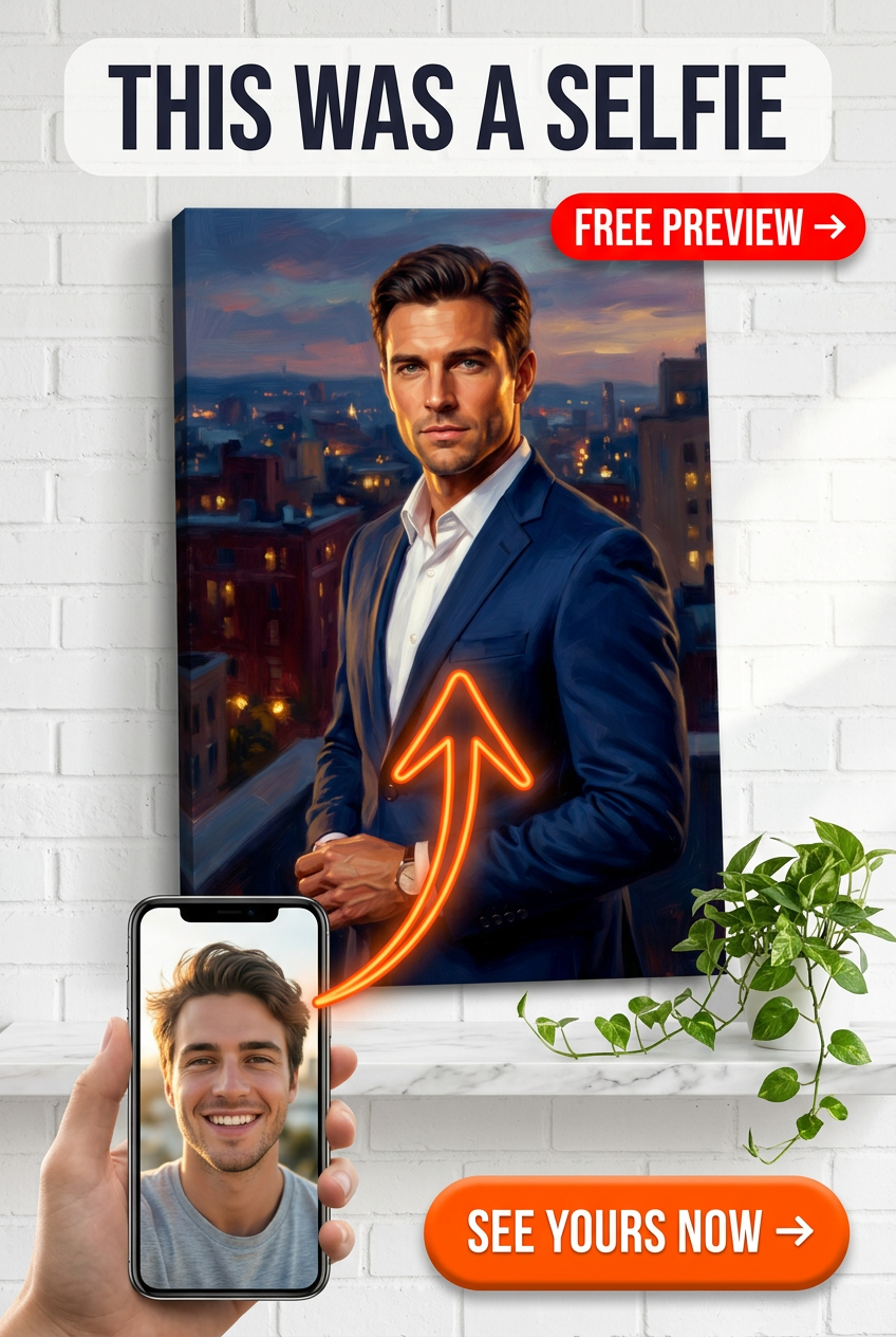 Superman Portrait: Heroic Elegance for Men