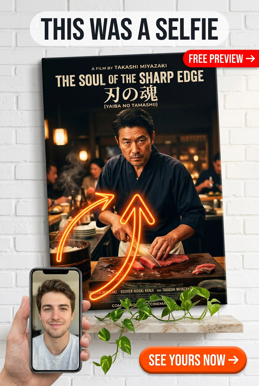 Custom Chef Portrait — Whimsical Film Poster Canvas