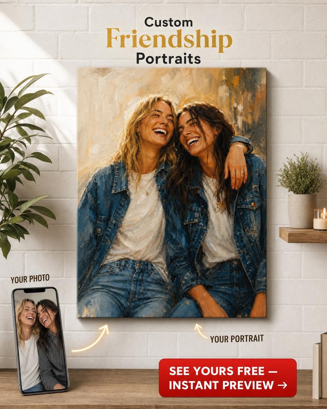 Custom Impressionist Couple Portrait — Whimsical Canvas from Photo