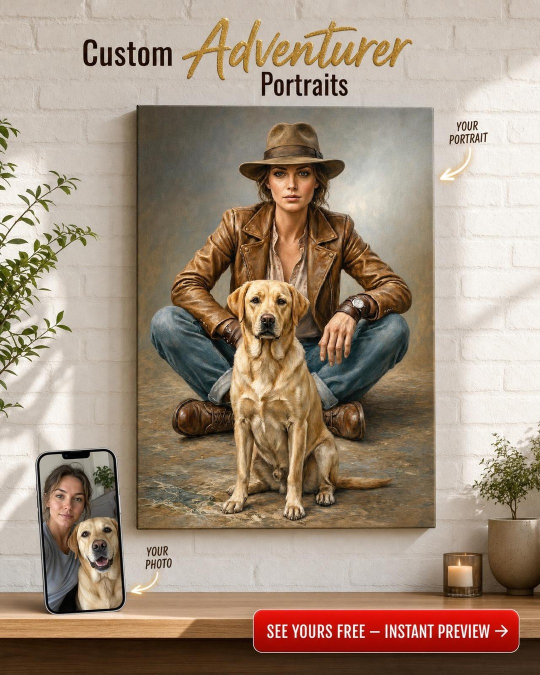 Custom Cowboy Woman Portrait — Serene Western Art from Photo