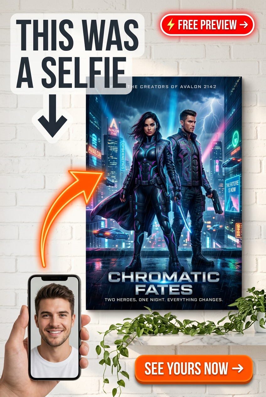 Neon Noir Duo: Cyberpunk Portrait for Him