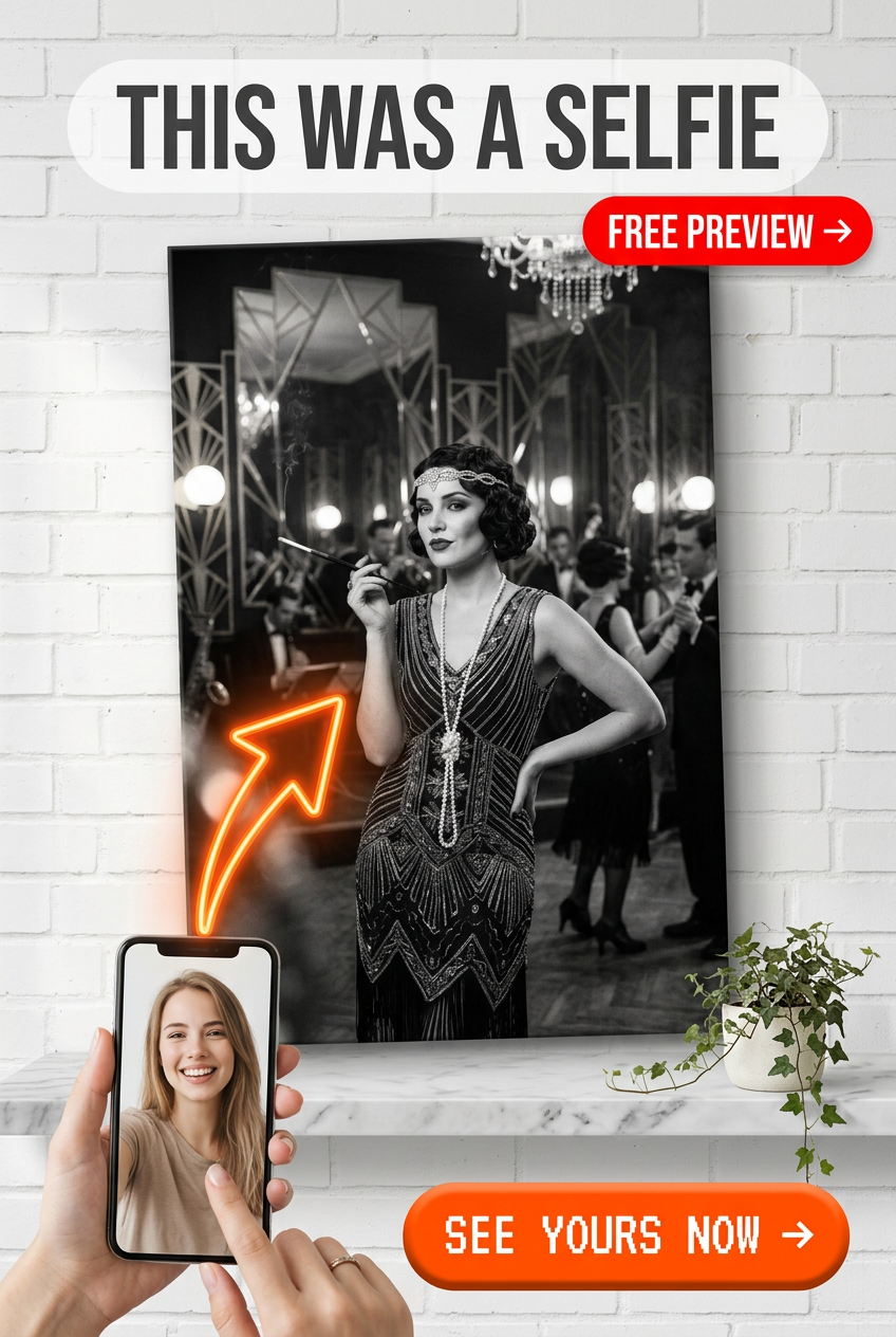Custom Royal Woman Portrait — Vintage Flapper Canvas Art