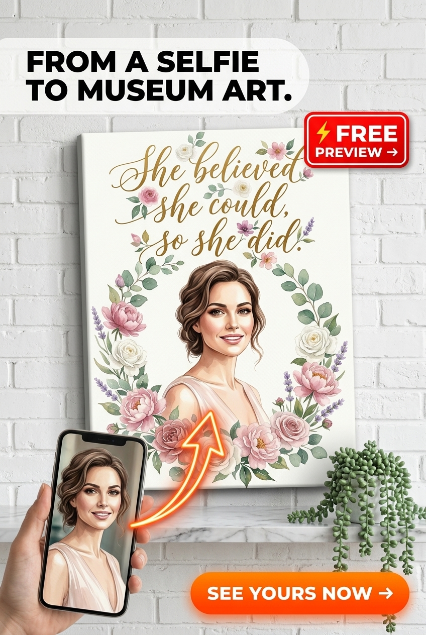 She Believed She Could Portrait | Personalized Mother's Day Quote Poster