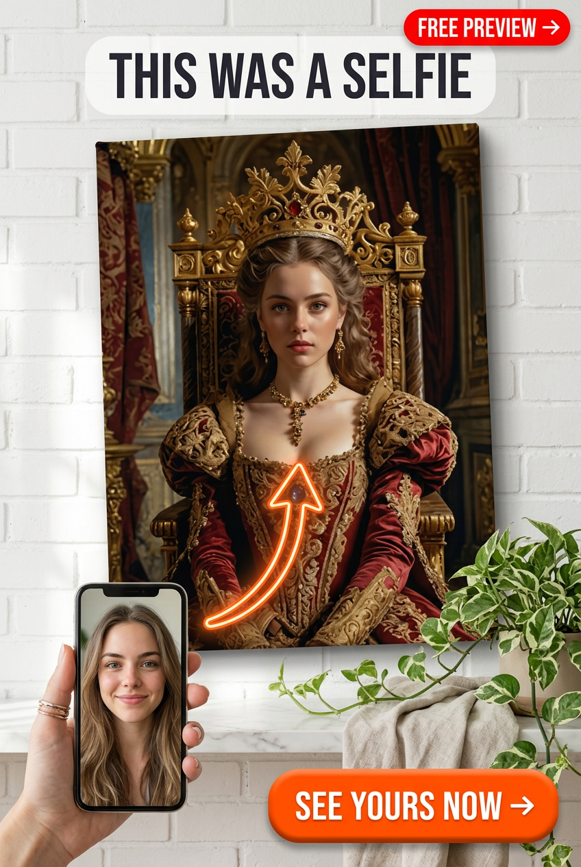 Royal Custom Portrait from Photo | Personalized Gift for Her