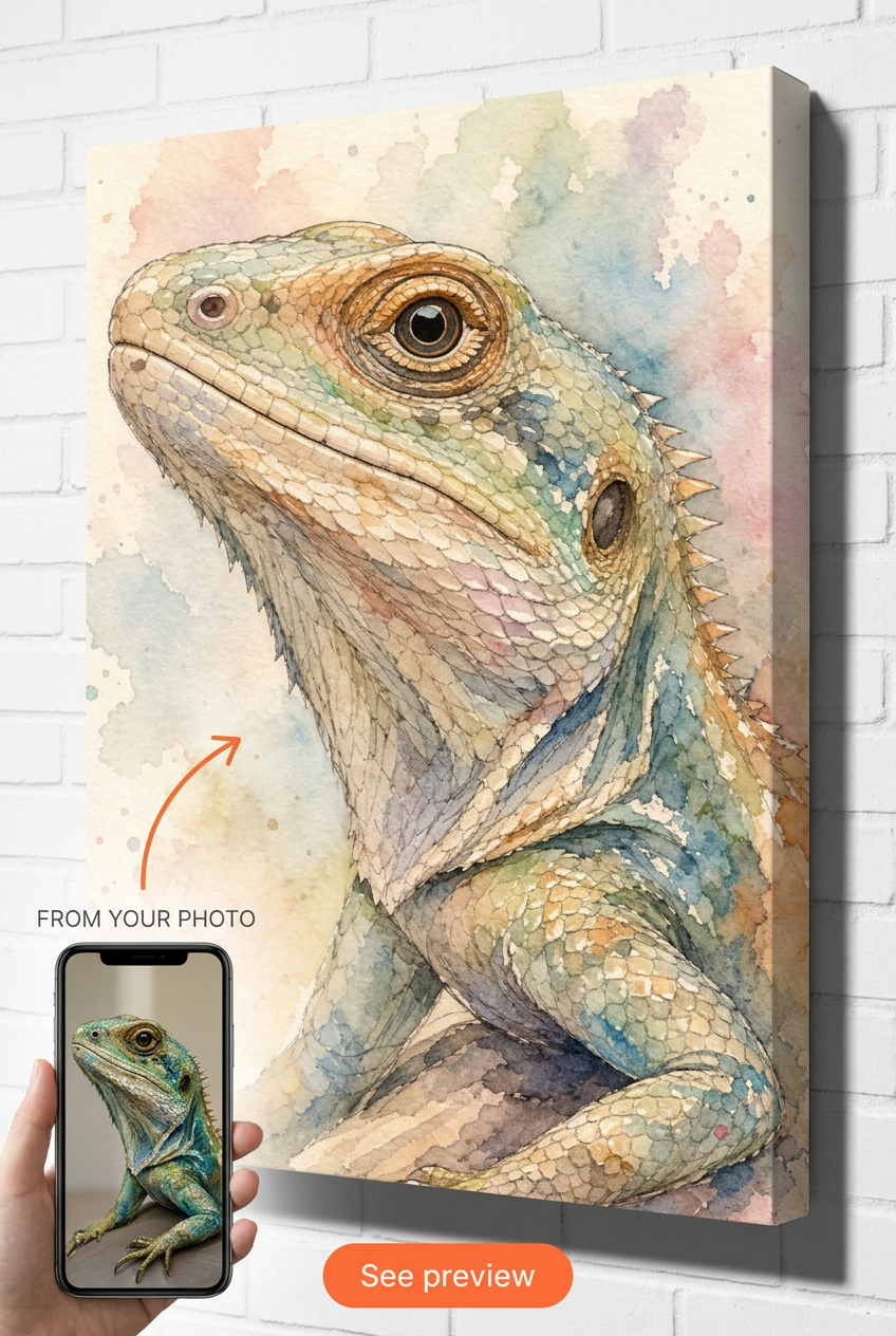 Custom Watercolor Cat Portrait — Serene Pet Canvas from Photo