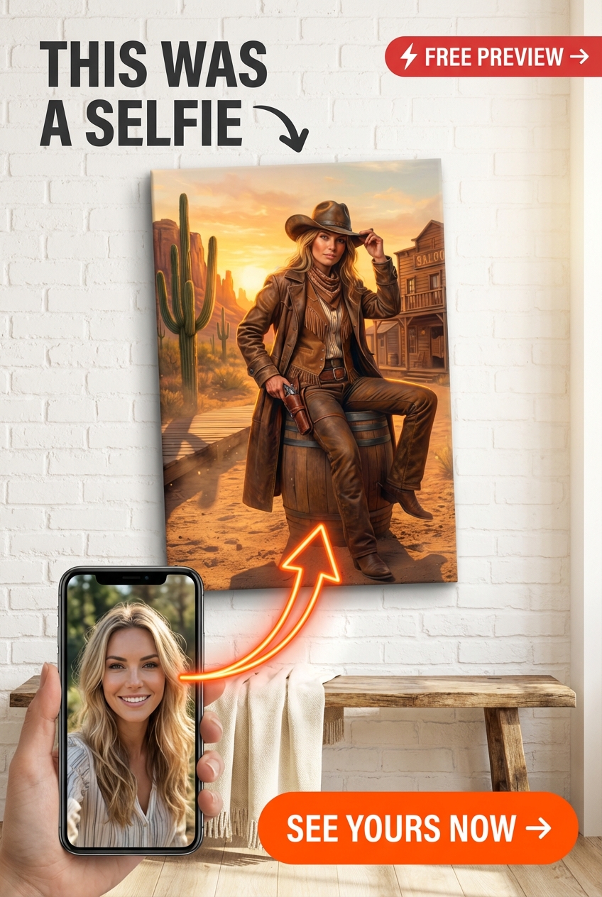 Unique Western Portrait | Portrait Gift