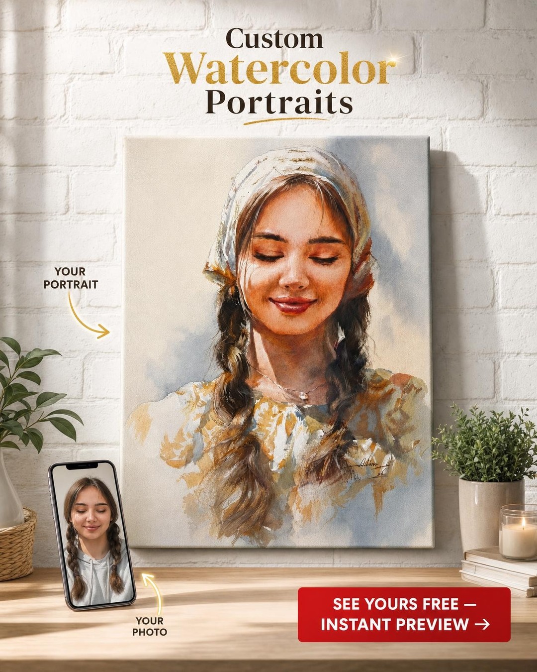 Custom Portrait from Photo | Personalized Canvas Gift