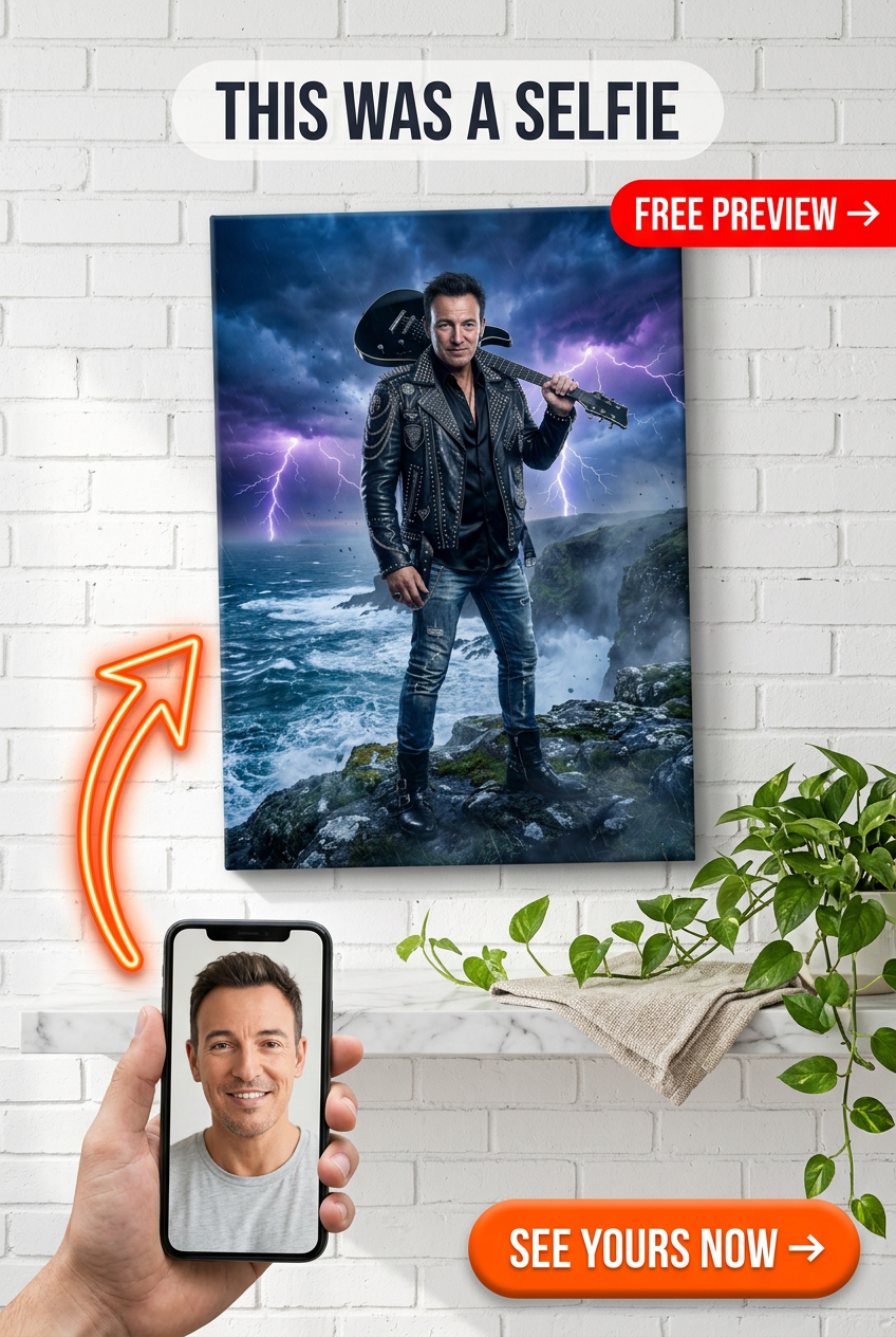 Custom Musician Man Portrait — Heroic Rock Canvas from Photo