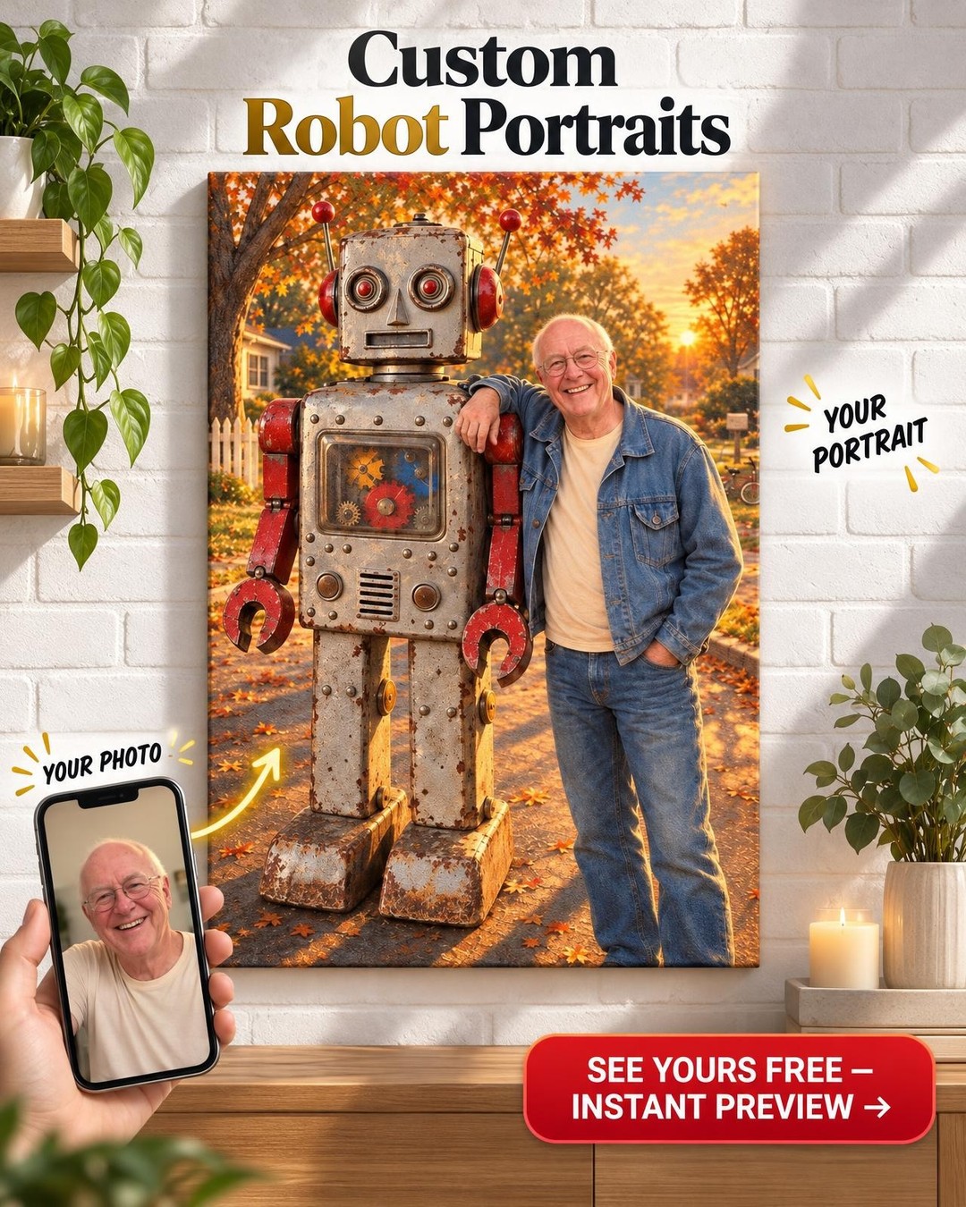 Your Toy Life-Size Custom Portrait from Photo | Personalized Toy Collector Portrait Gift