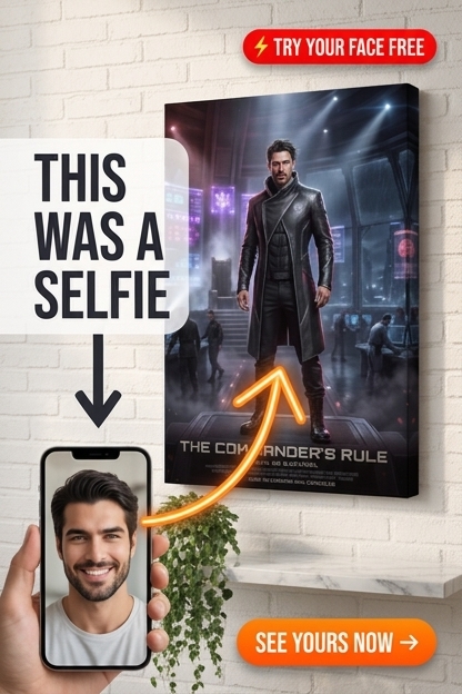 Custom Sci-Fi Man Portrait — Heroic Futuristic Canvas from Photo