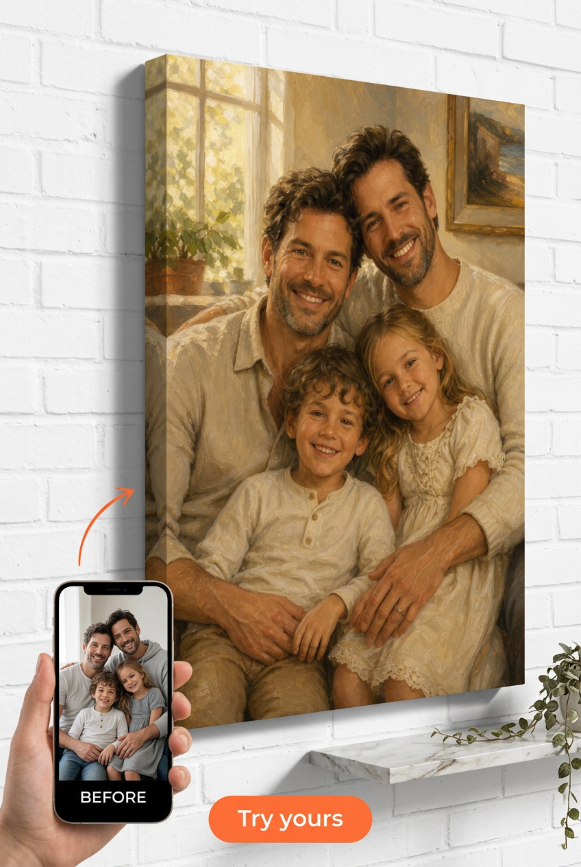 Custom Family Portrait Canvas — Serene from Photo