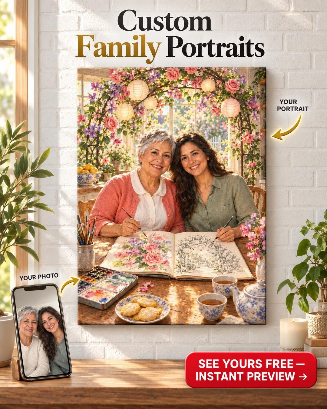 The Sketchbook We Share Custom Portrait from Photo | Personalized Creative Visionary Gift