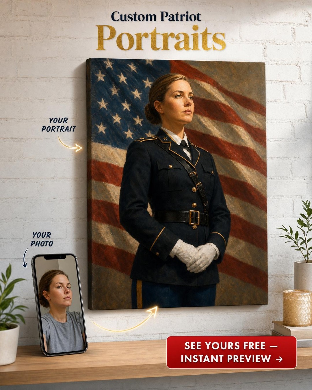 Military Tribute Custom Portrait Gift