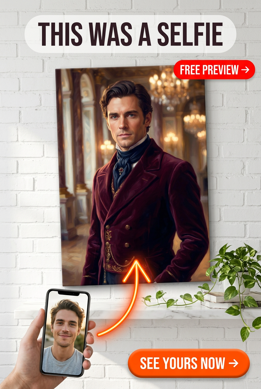 Custom Victorian Man Portrait — Regal Suit Canvas