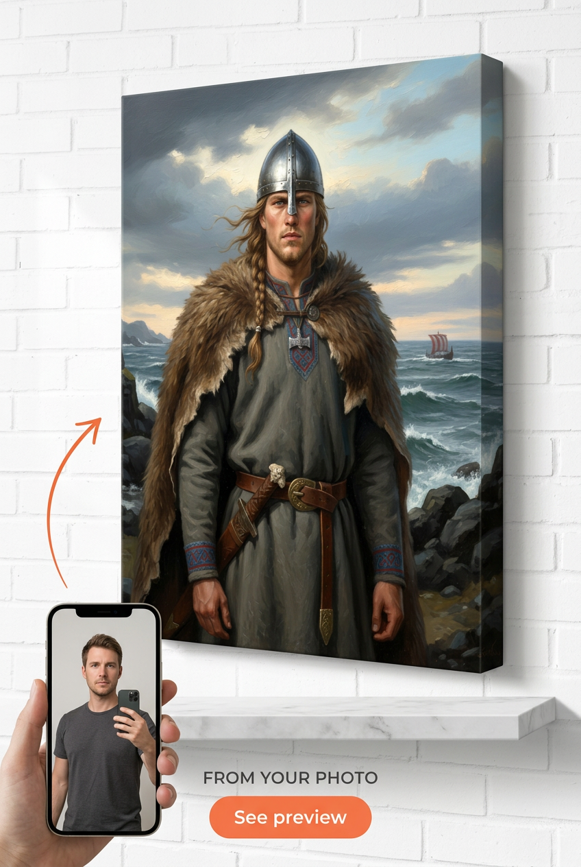 Portrait Viking Guerrier sur Toile Personnalisé