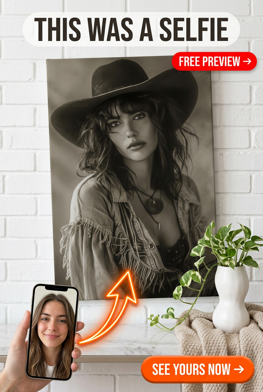 Spersonalizowany Portret w Stylu Western z Zdjęcia | Personalizowany Prezent dla Niej