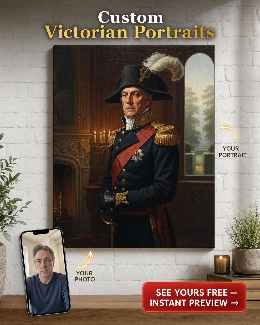 Custom Royal Military Portrait — Regal Artistry