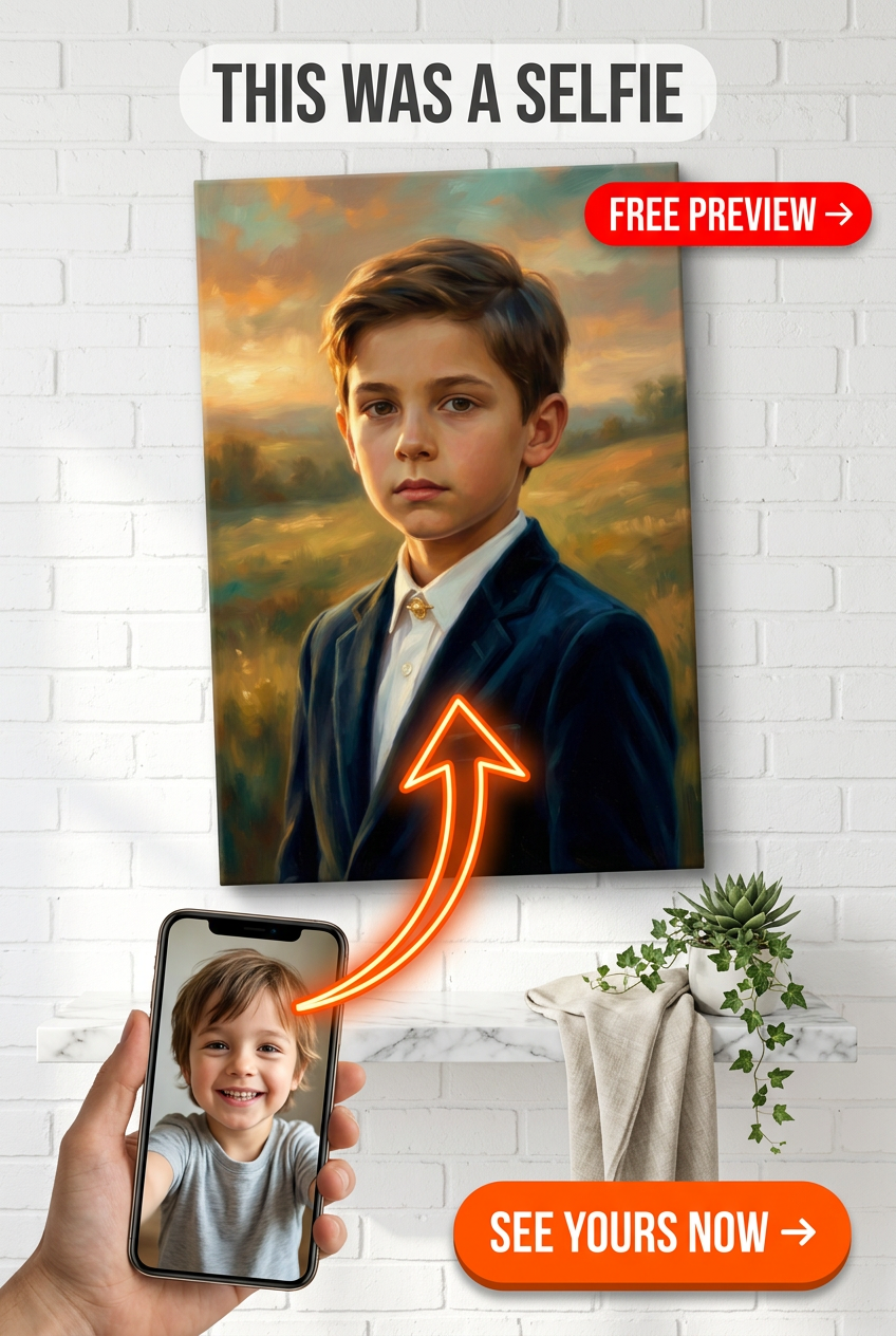 Custom Sunset Single Man Portrait — Serene Canvas Art from Photo
