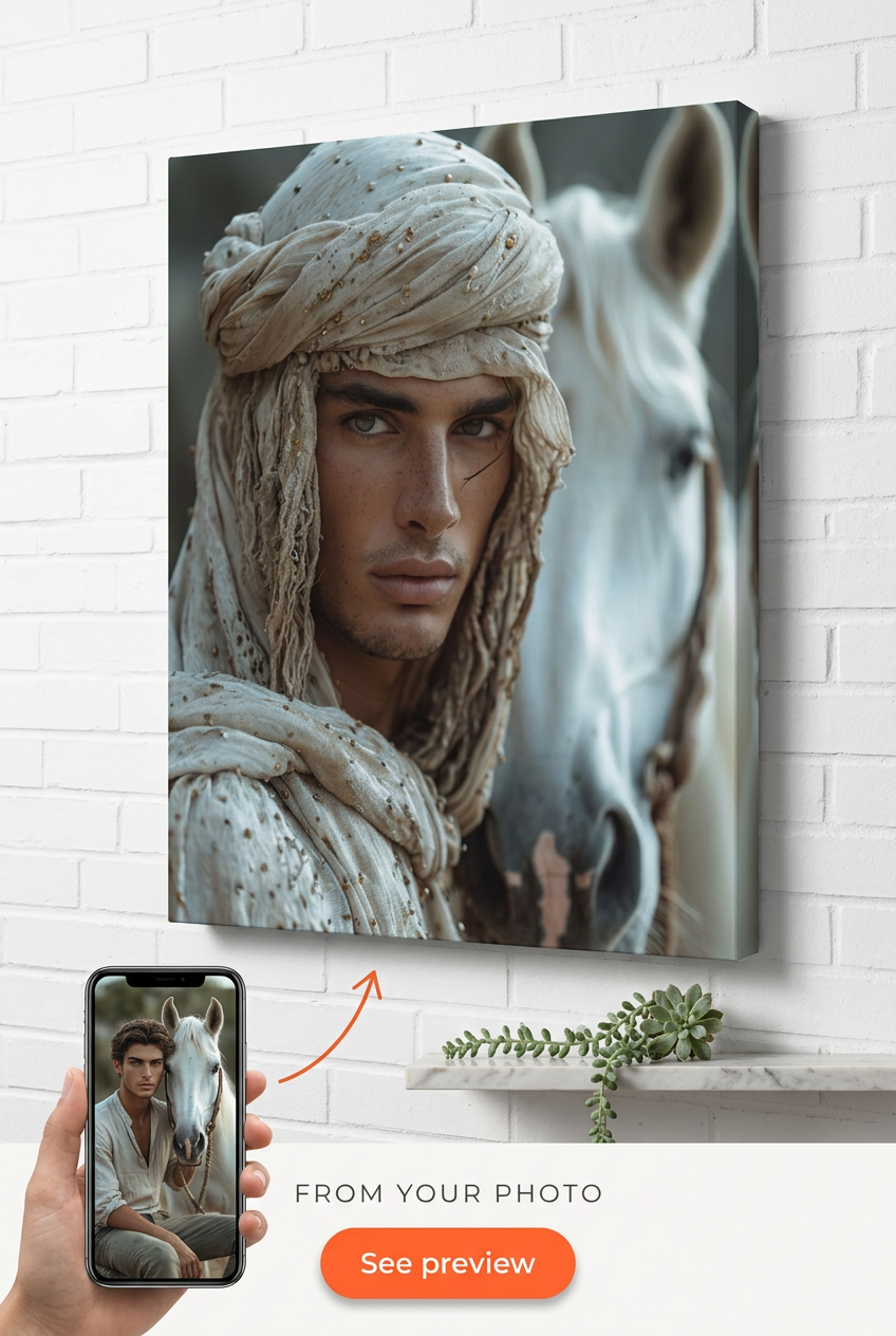 Desert Custom Portrait from Photo | Personalized Gift for Him