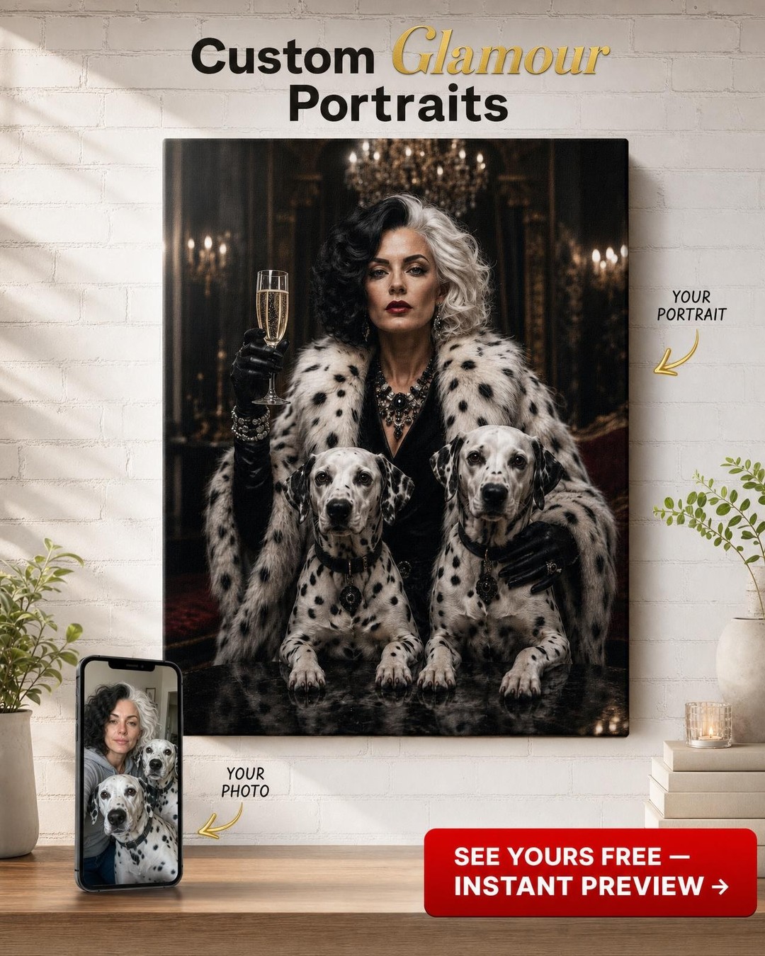Dramatic Gothic-Inspired Custom Portrait from Photo | Personalized Canvas Gift