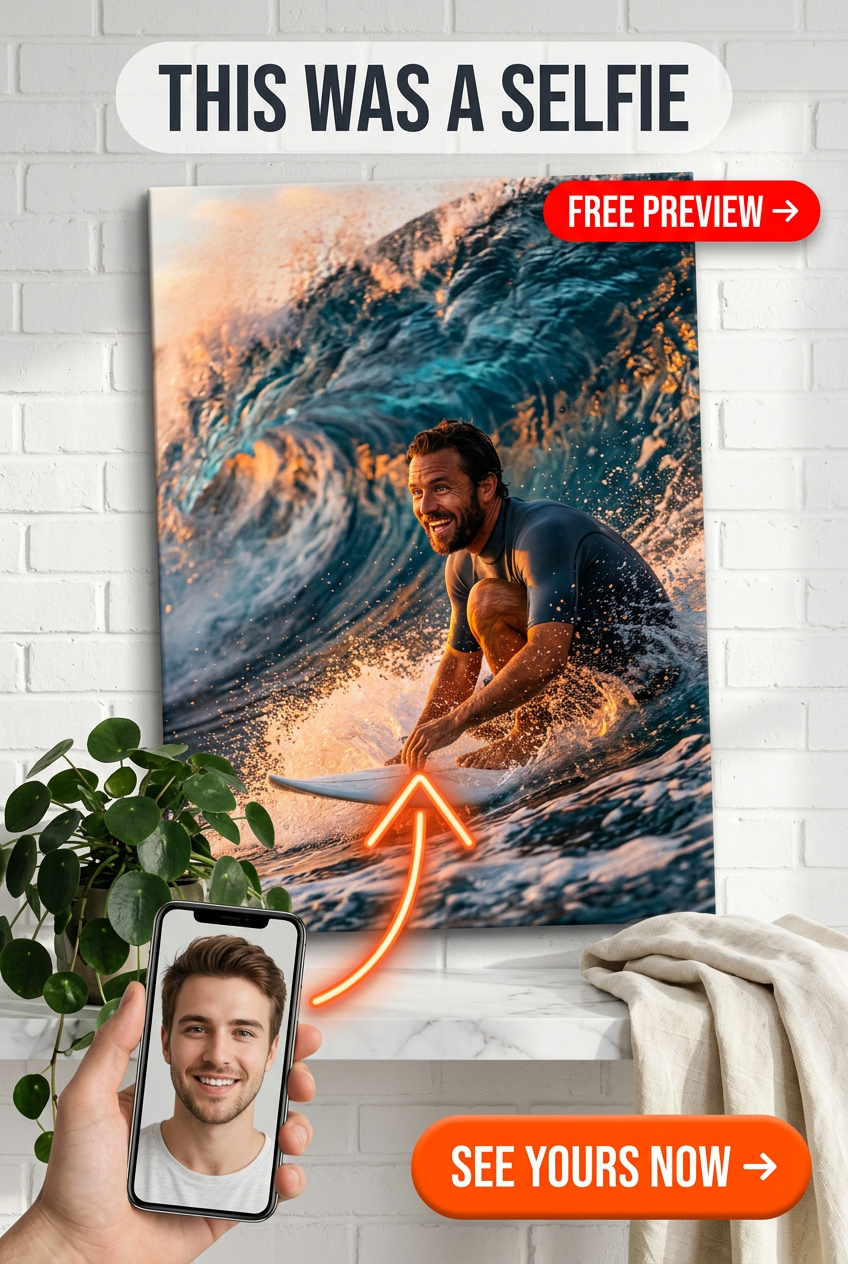 Spersonalizowany Portret Ocean Surfer