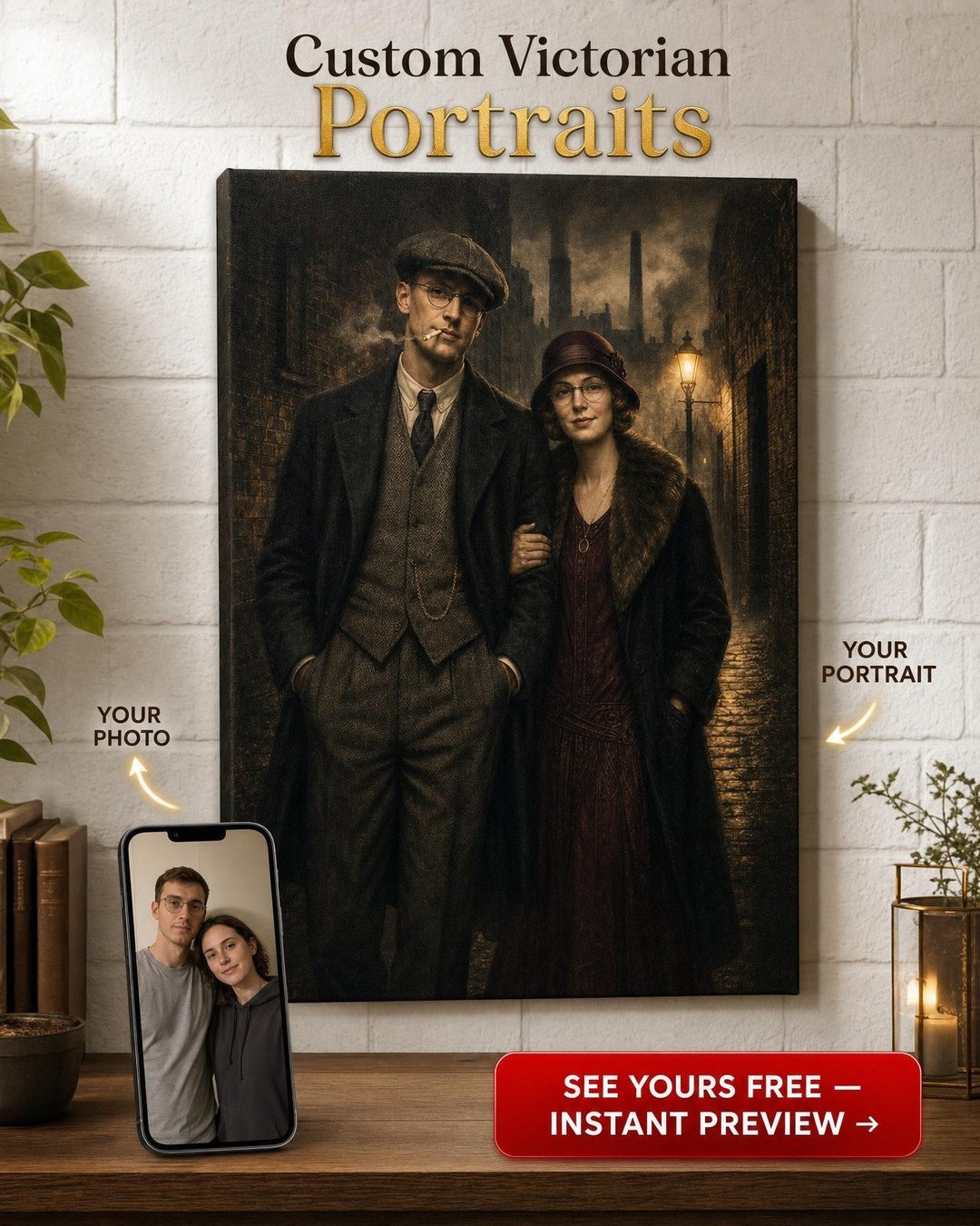 1920s Brick Alley Custom Portrait