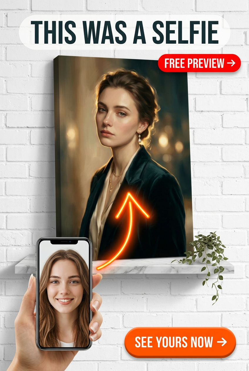 Custom Victorian Woman Portrait — Serene Canvas from Photo