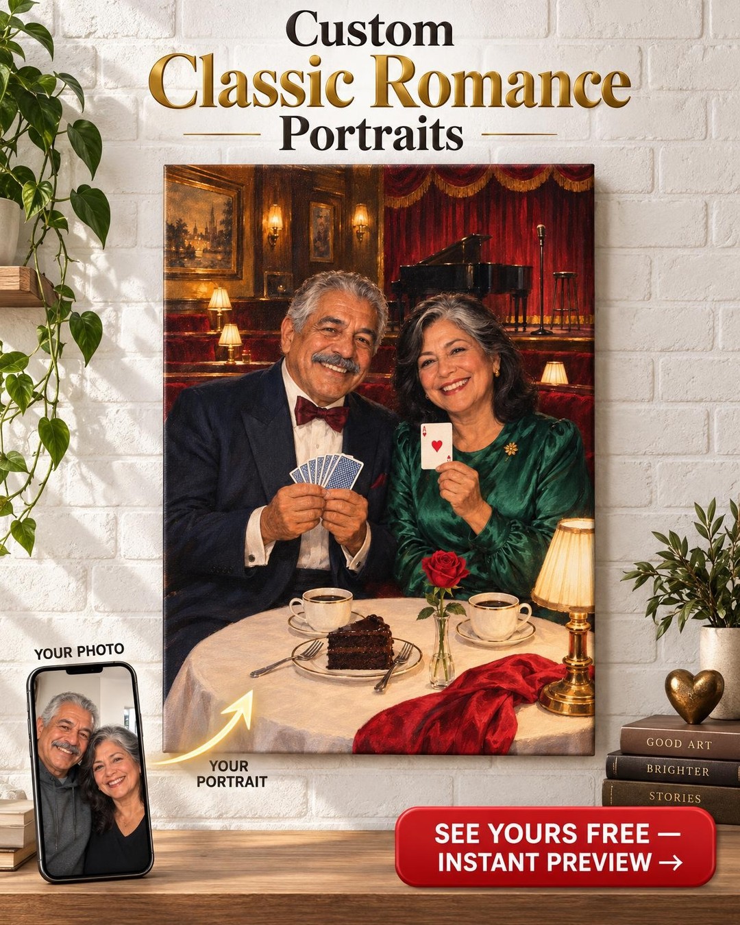 Still Her Card Couple Custom Portrait from Photo | Personalized Stage Magic Gift