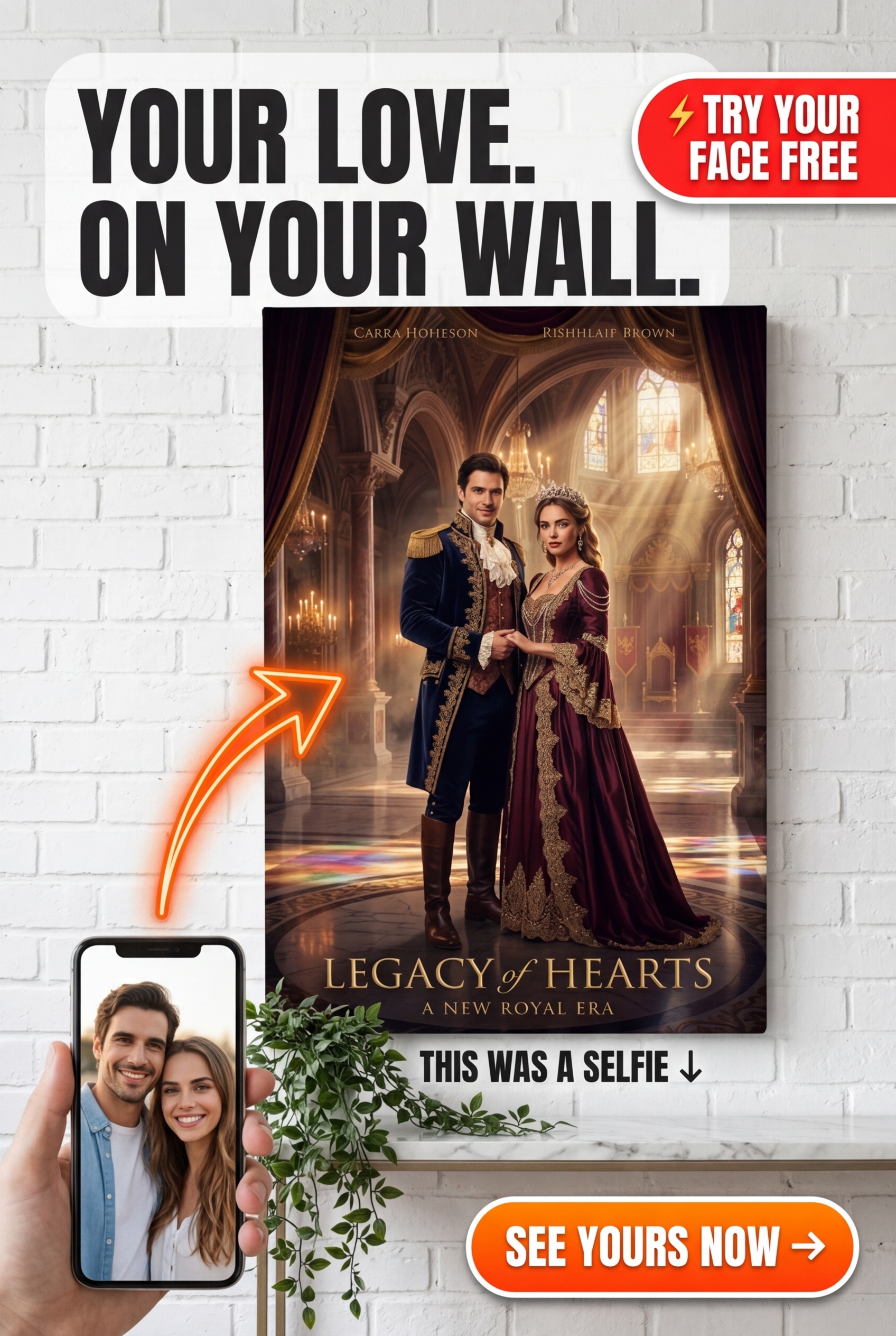 Regency Royalty Koppelportret op Canvas