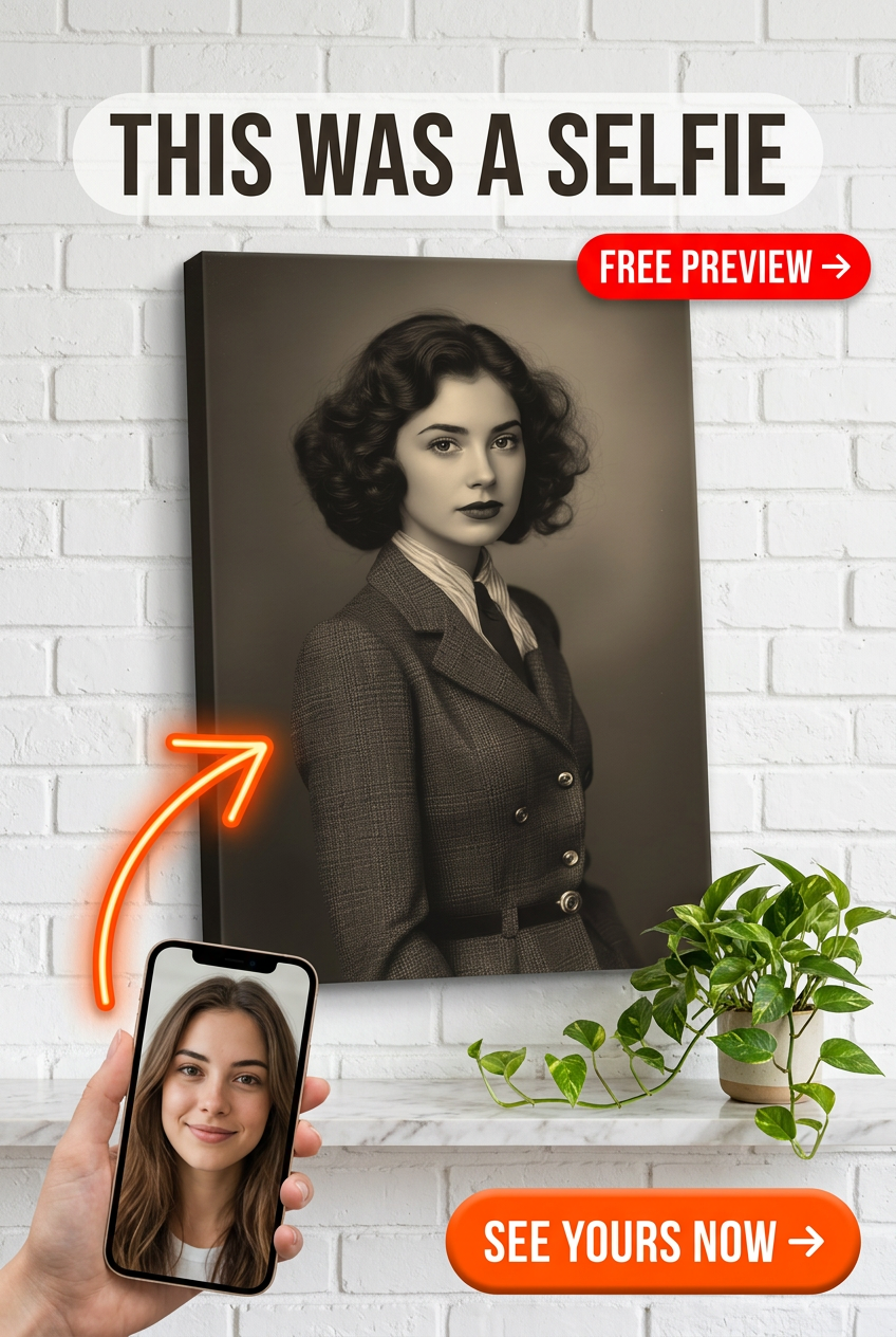 Custom Victorian Woman Portrait — Serene Canvas from Photo