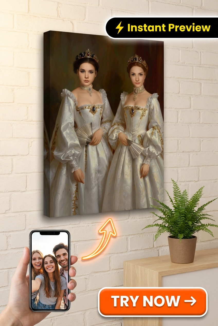 Royal Custom Portrait from Photo - Personalized Gift | Premium Canvas Portraits