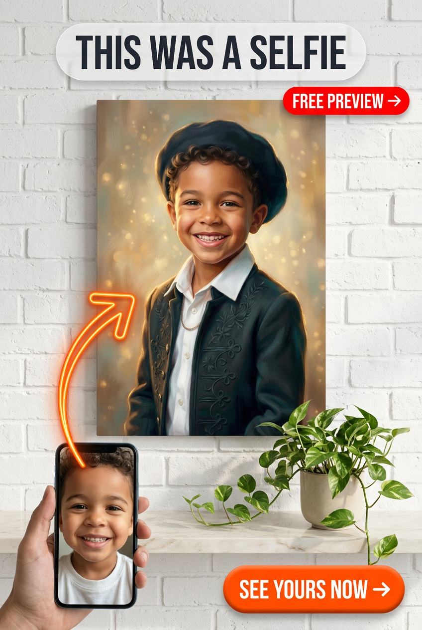 Custom Renaissance Boy Portrait — Whimsical Canvas Art from Photo
