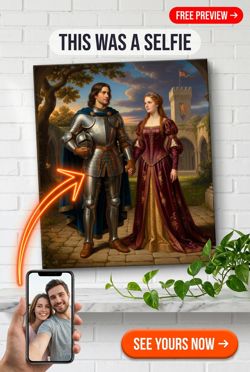 Custom Medieval Warrior Couple Portrait