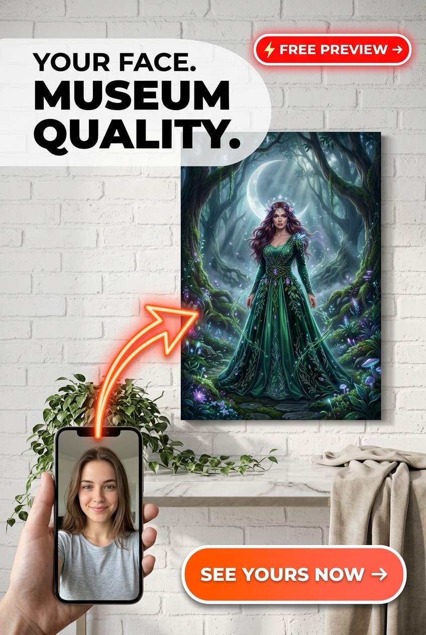 Portret Czarownicy Botaniki Enchanted dla Kobiet