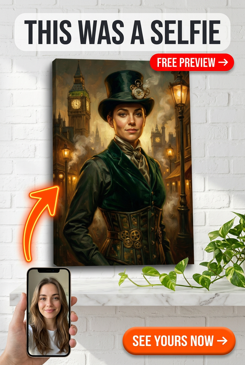 Custom Steampunk Woman Portrait — Heroic Victorian Canvas