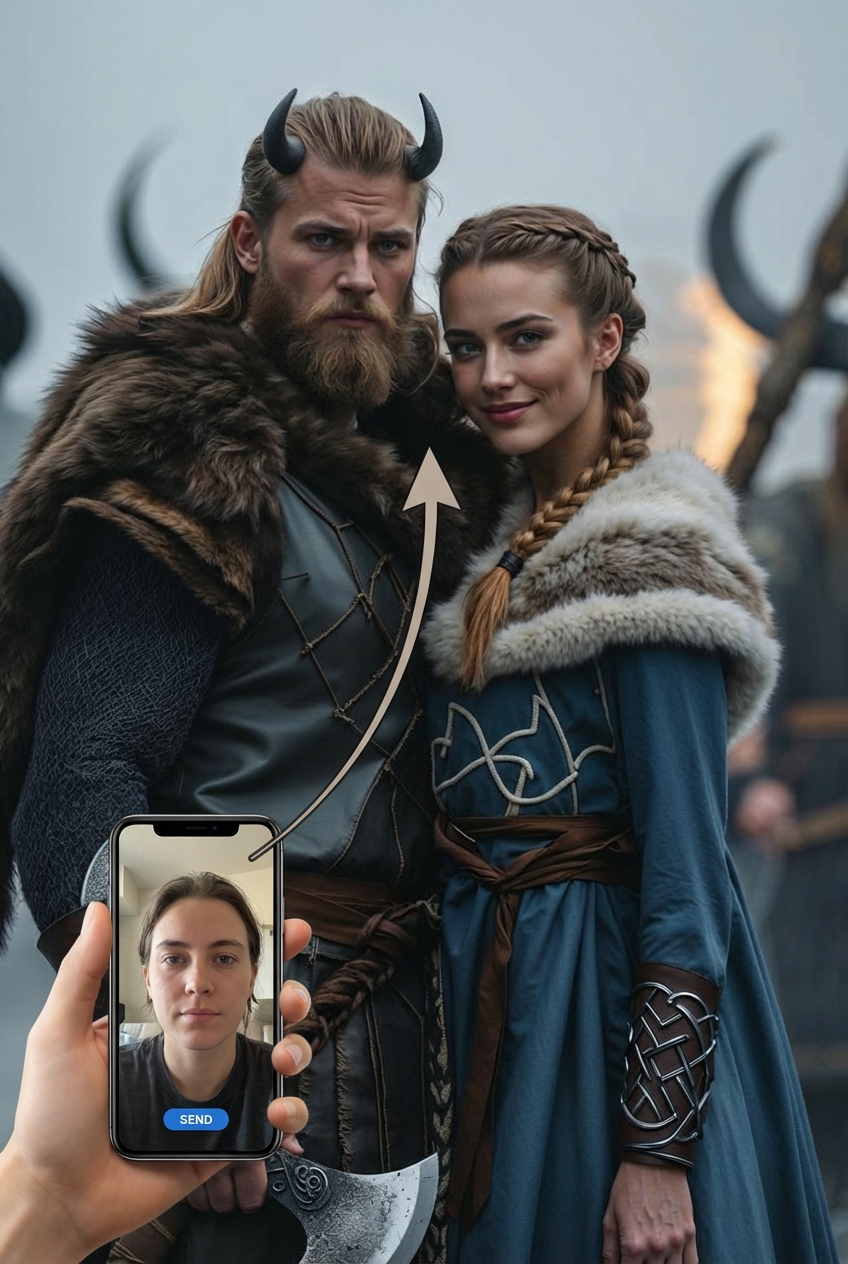 Viking Custom Portrait from Photo - Personalized Gift | Premium Canvas