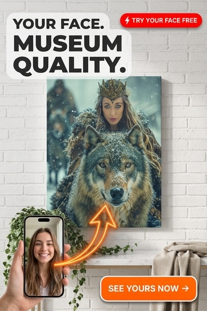 Viking Custom Portrait from Photo | Personalized Gift for Her