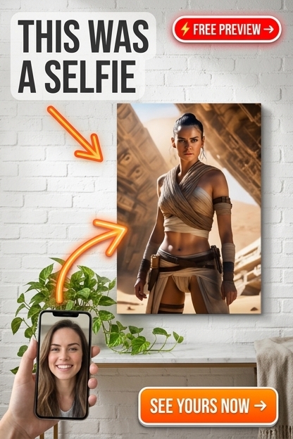 Futuristic Desert Custom Portrait from Photo | Personalized Gift for Her
