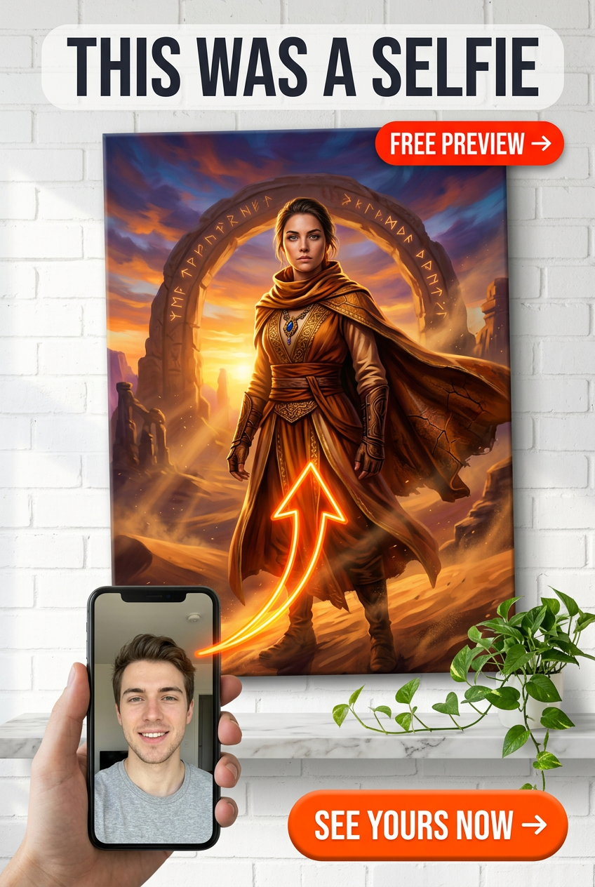 Custom Norse Warrior Portrait — Heroic Canvas from Photo