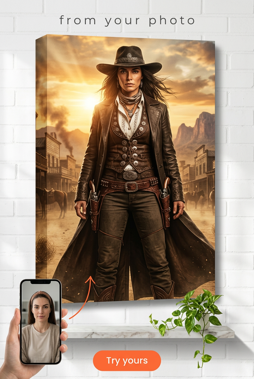 Episches Western-Outlaw-Porträt - Wüstenduell