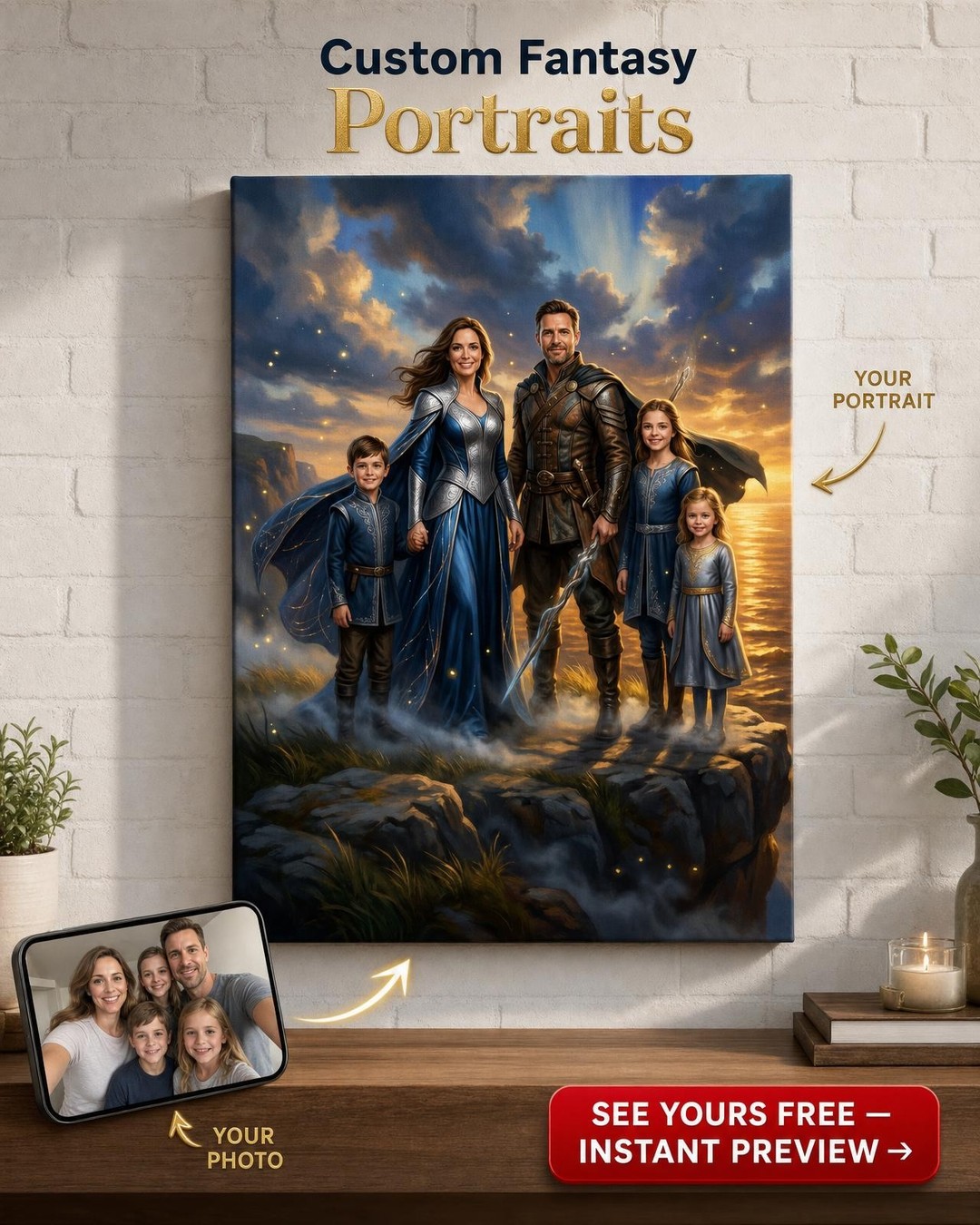 Fantasy Family Portrait by PortraitGift